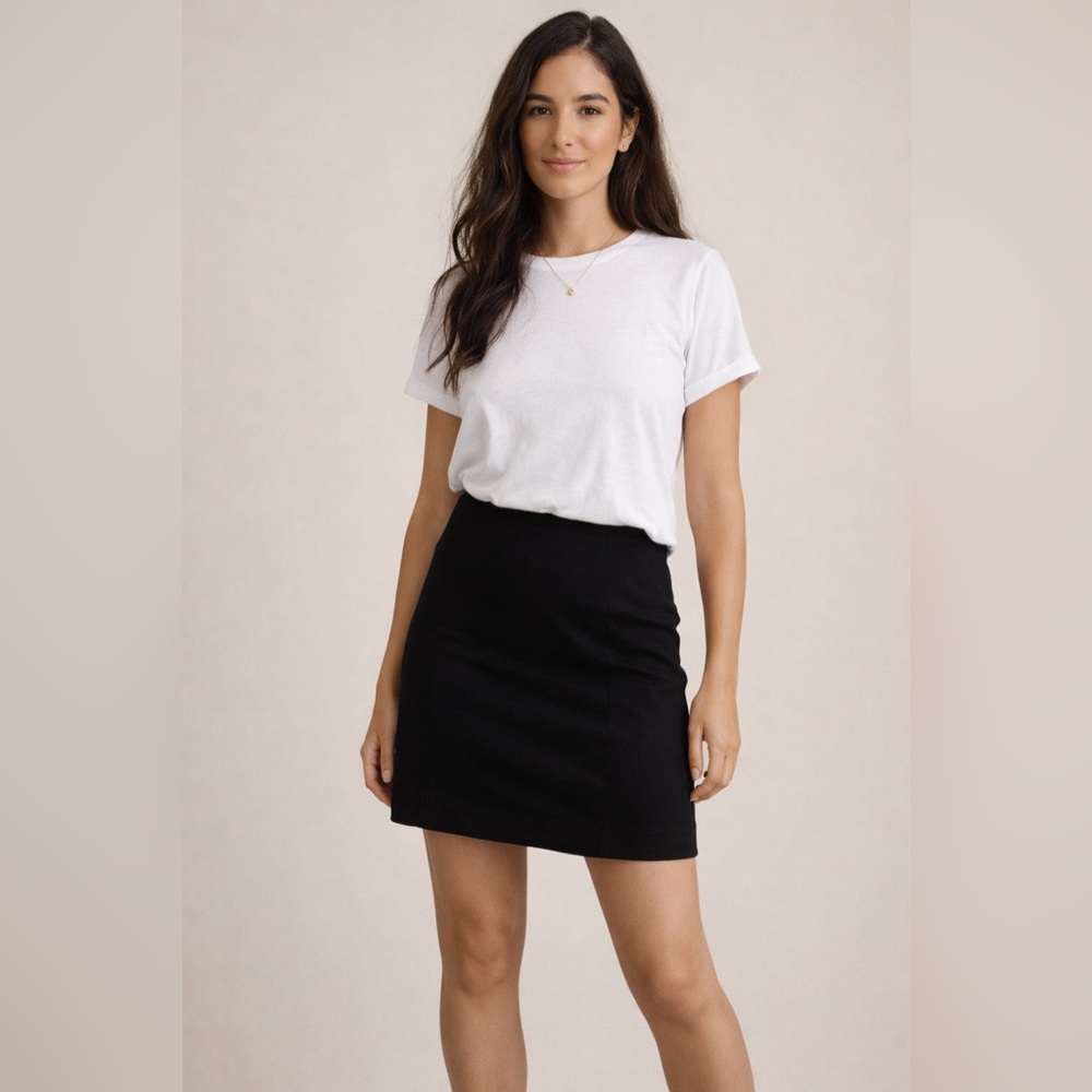 Banana Republic Cotton Black Pencil Skirt